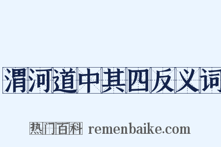 渭河道中其四反义词是什么意思的图片